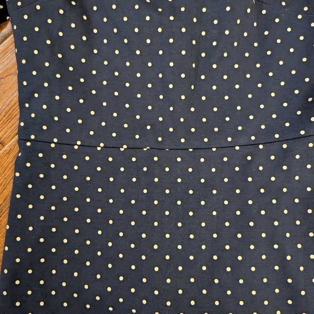 EUC Ladies Old Navy Polka Dot Sheath Midi 3/4 Sleeve Dress Size Small TALL - Picture 3 of 9